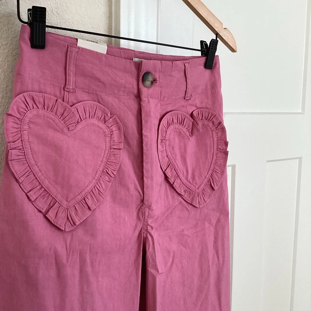 💕Anthroplogie COLETTE Cropped Wide-Leg Pants Maeve Heart Pocket NEW 28 - Picture 5 of 16